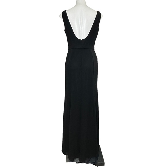 Jenny Packham Sleeveless Cowl-Back Trumpet Gown black NWT 6 - Picture 3 of 8